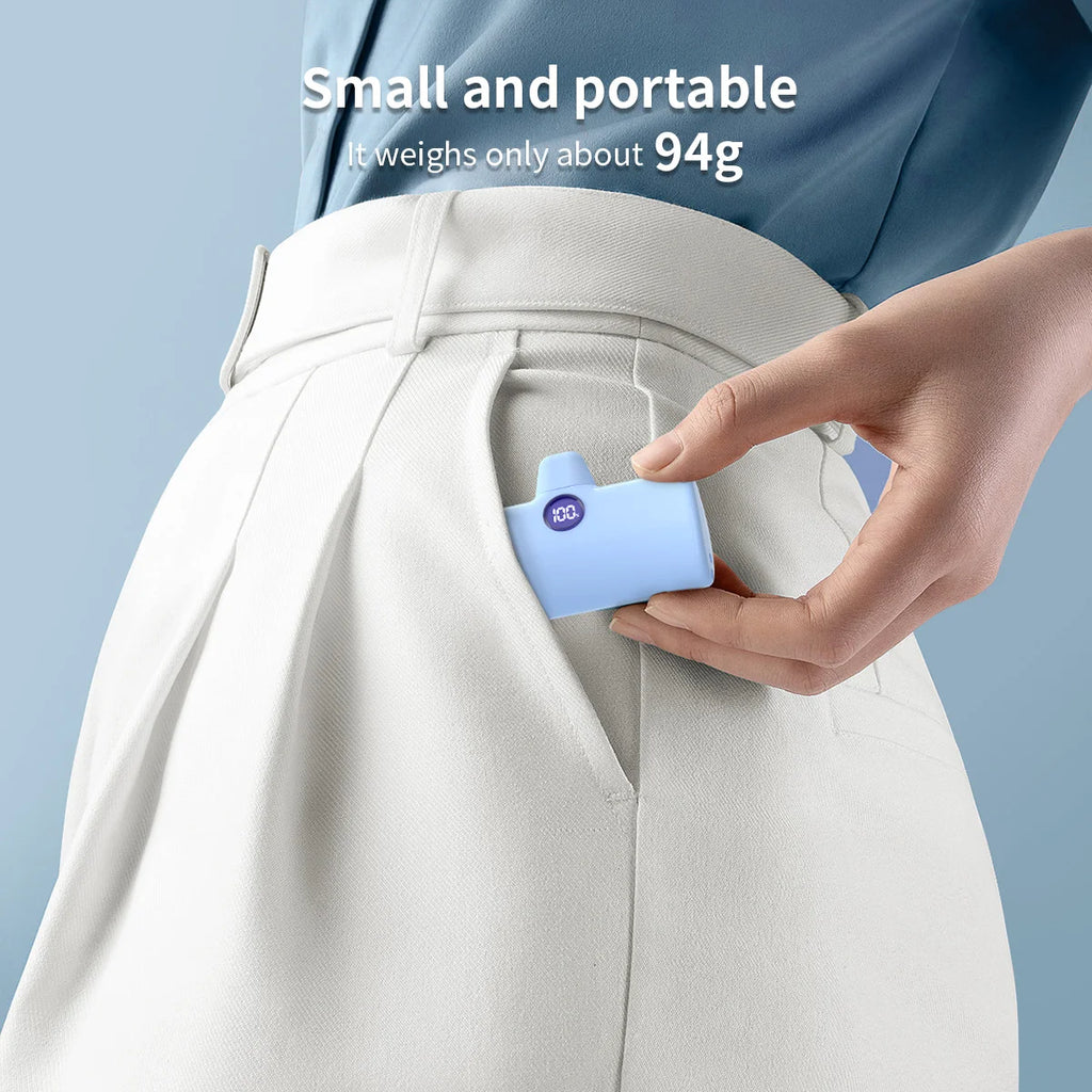 Mini Plug-In Power Bank, 5,000 mAh
