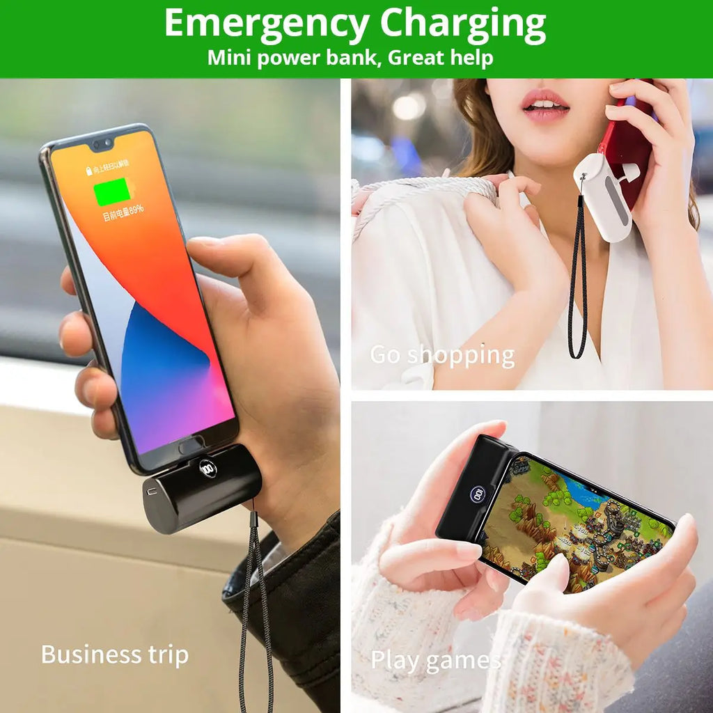Mini Plug-In Power Bank, 5,000 mAh