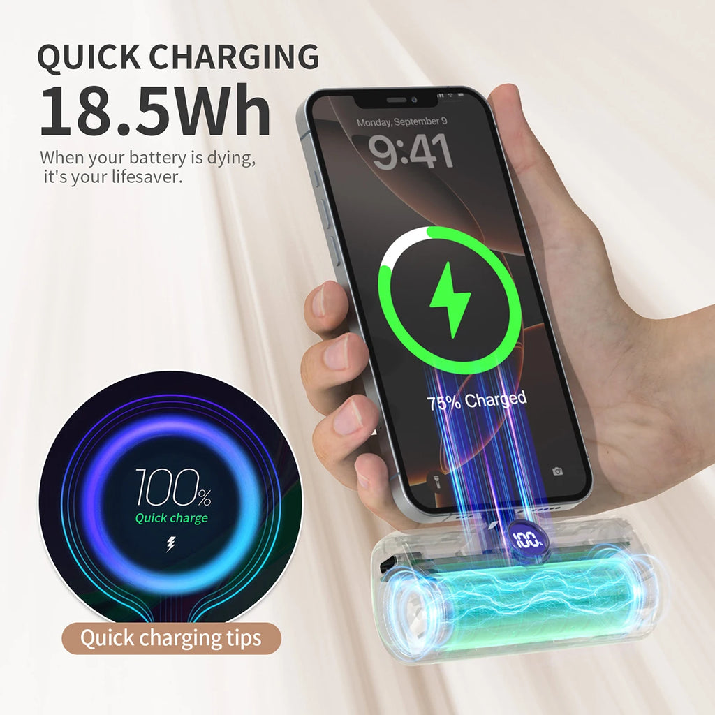 Mini Plug-In Power Bank, 5,000 mAh