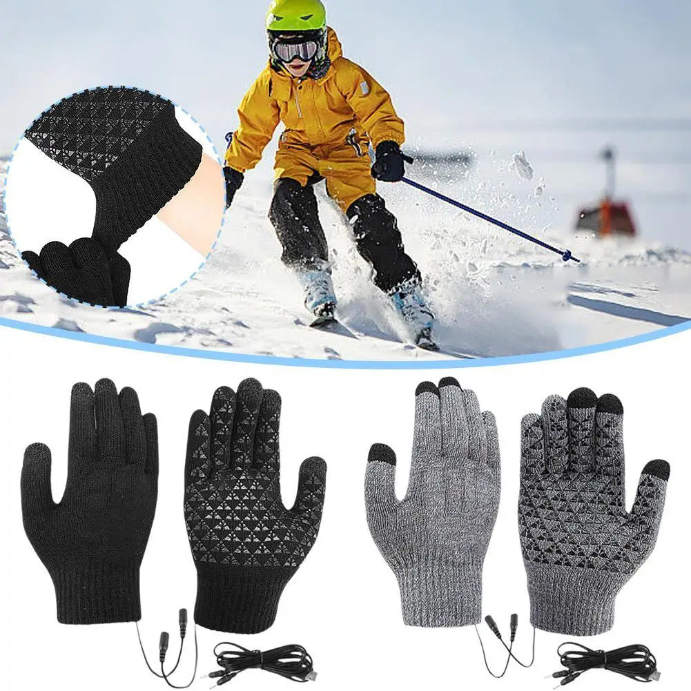 USB Heated Knit Touchscreen Gloves