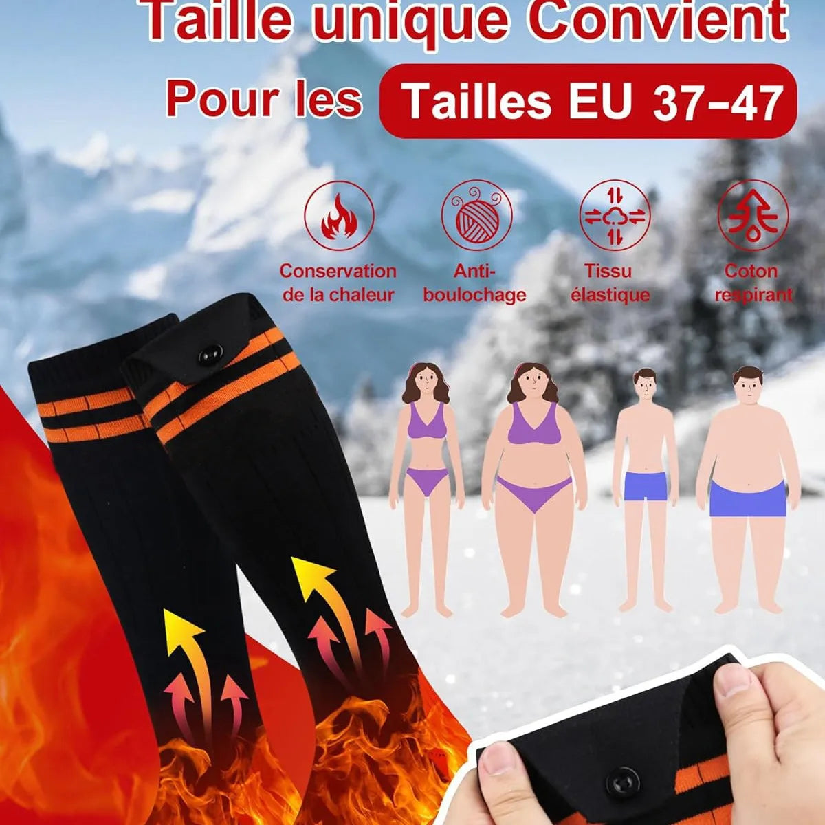 Rechargeable Heated Socks, 5,000 mAh