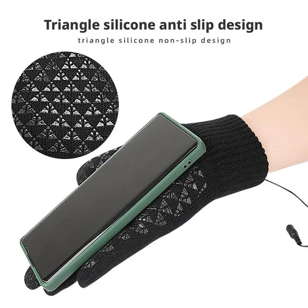 USB Heated Knit Touchscreen Gloves