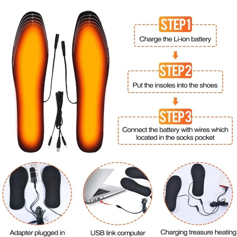 USB Heated Insoles, Cut to Fit