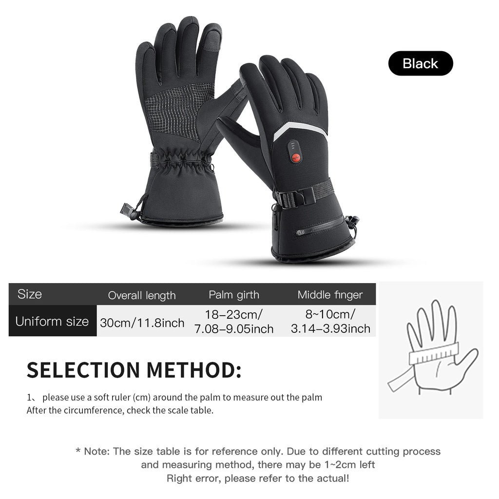 Heated Waterproof Ski Gloves