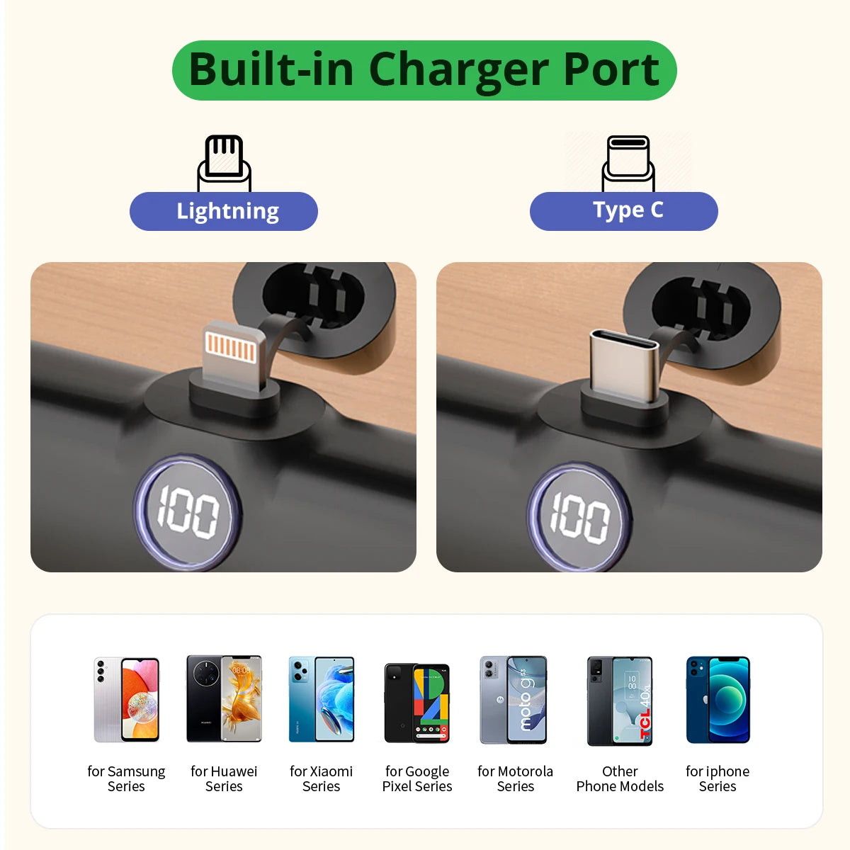Mini Plug-In Power Bank, 5,000 mAh