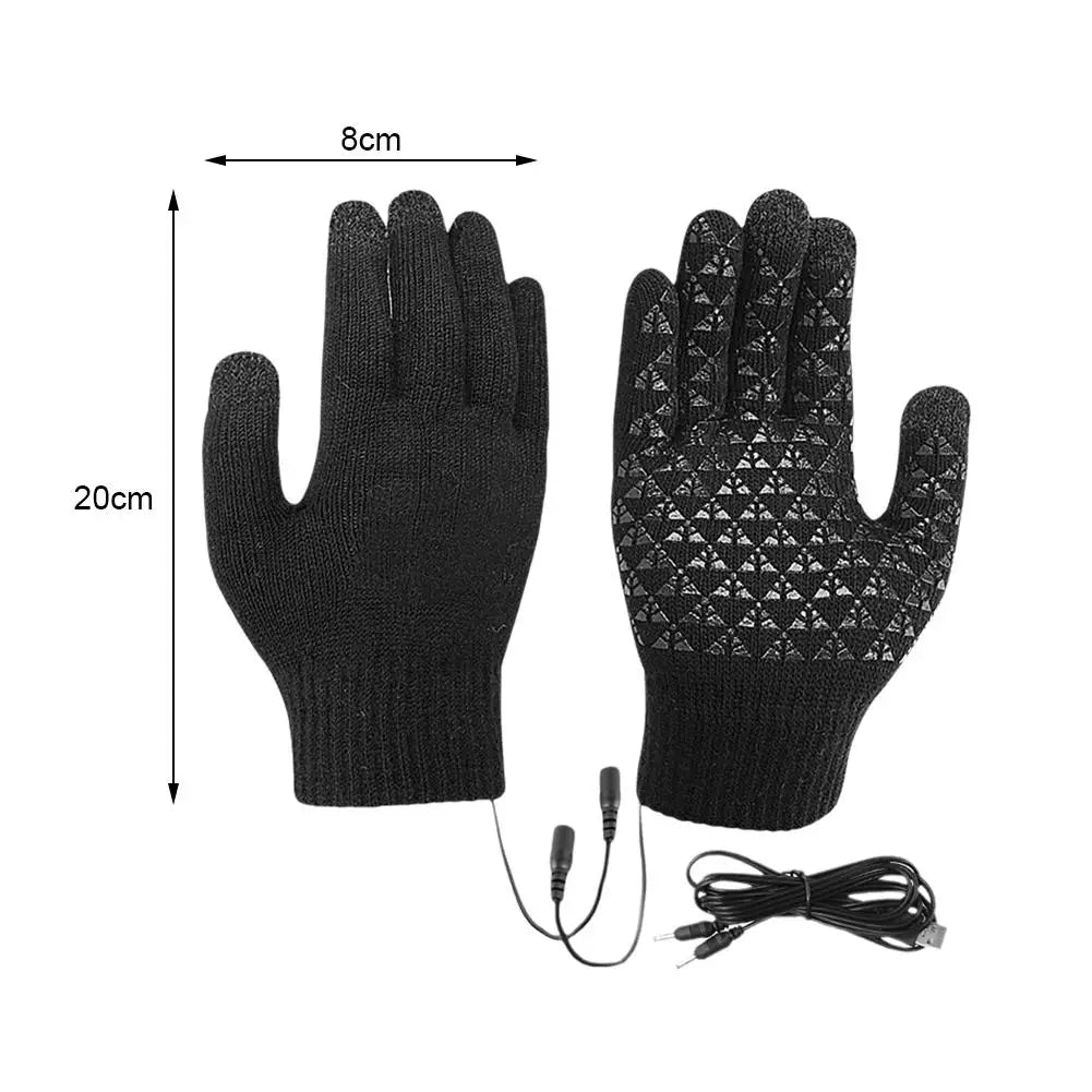 USB Heated Knit Touchscreen Gloves