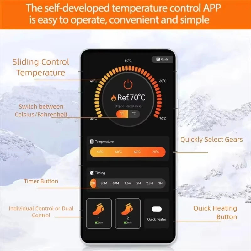 Rechargeable Heated Socks, 5,000 mAh