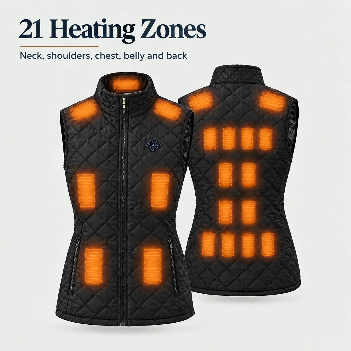 Women's Heated Quilted Vest with 21 Heating Zones