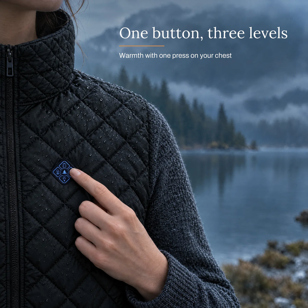 Women's Heated Quilted Vest with 21 Heating Zones