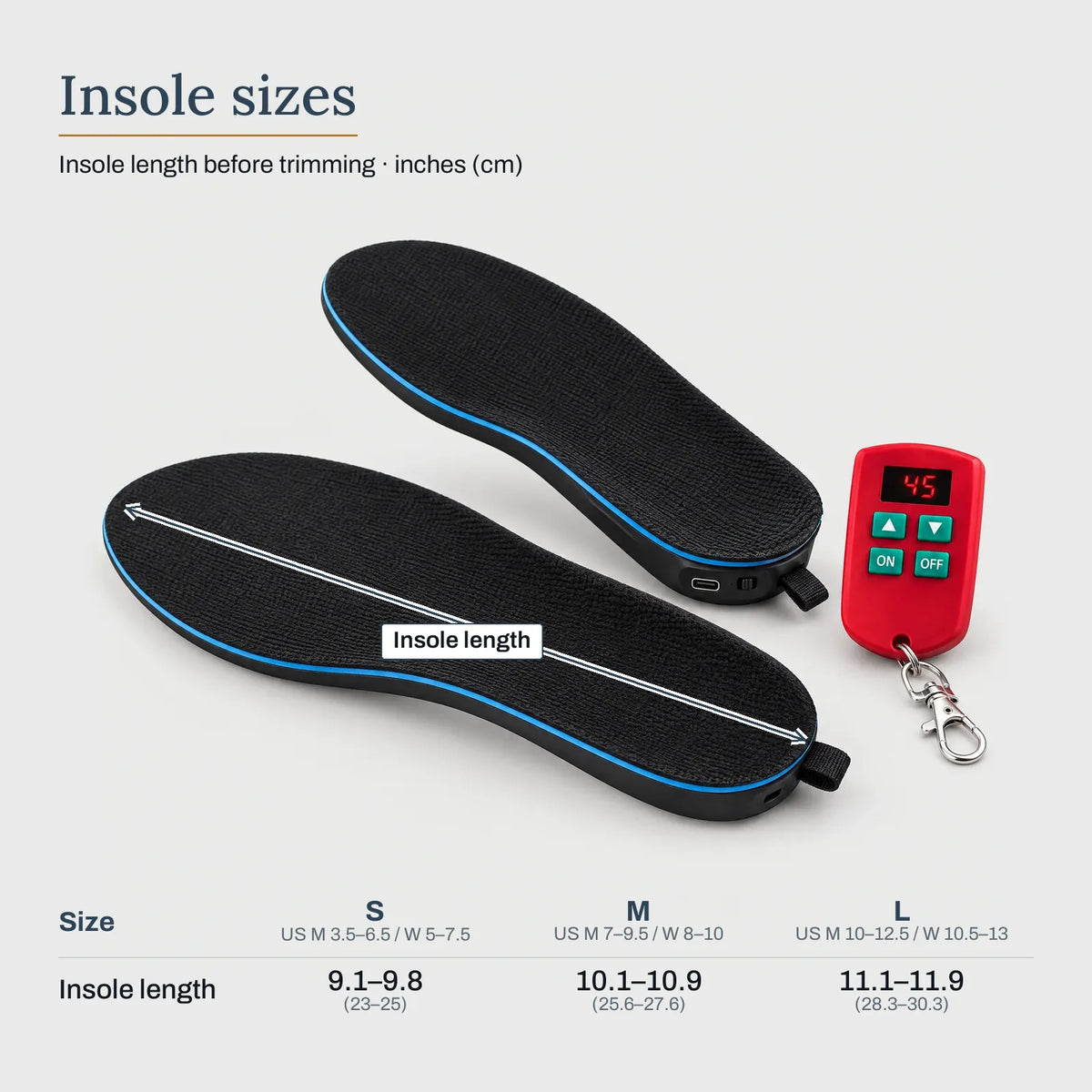 Heated Insoles with Remote Control