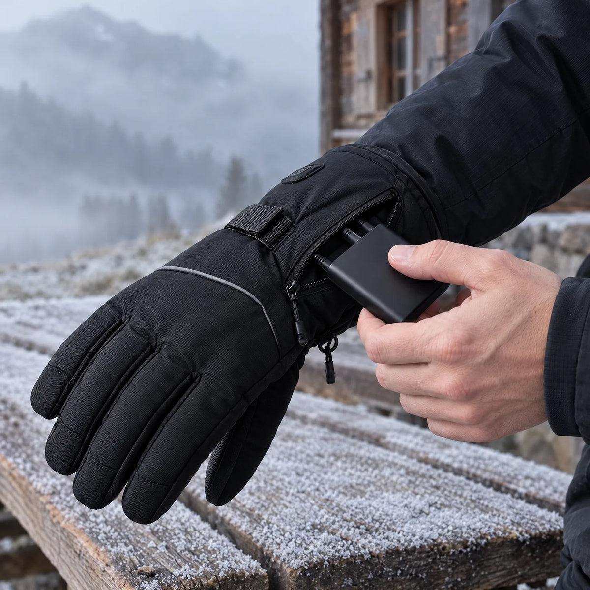 Heated Winter Gloves with Cuff Batteries
