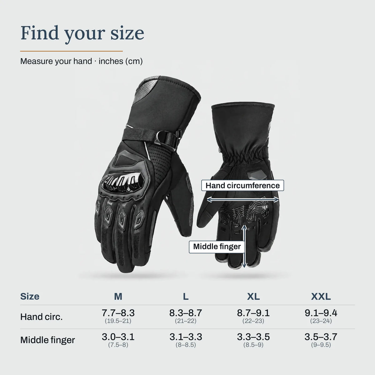 Winter Motorcycle Gloves with Knuckle Protection