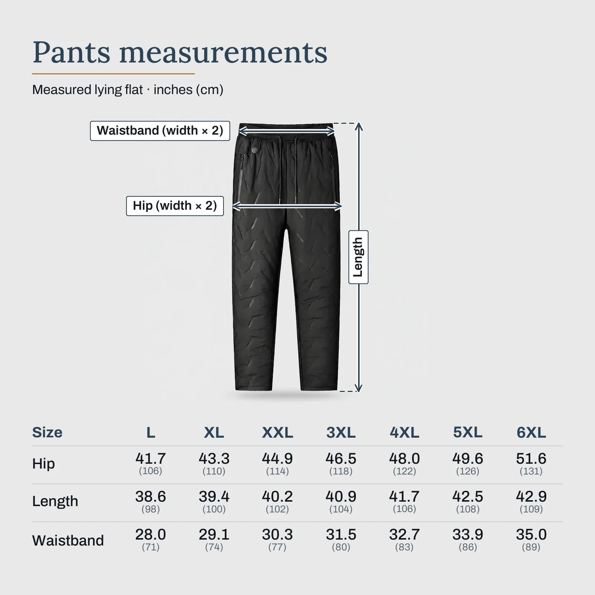 Heated Winter Pants with 10 Heating Panels