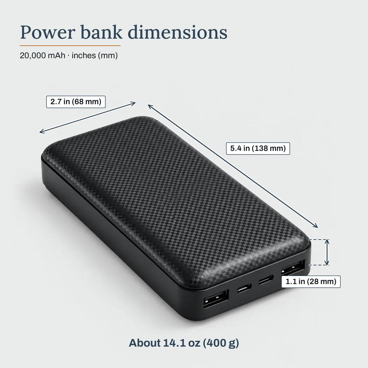Power Bank 20,000 mAh for Heated Apparel
