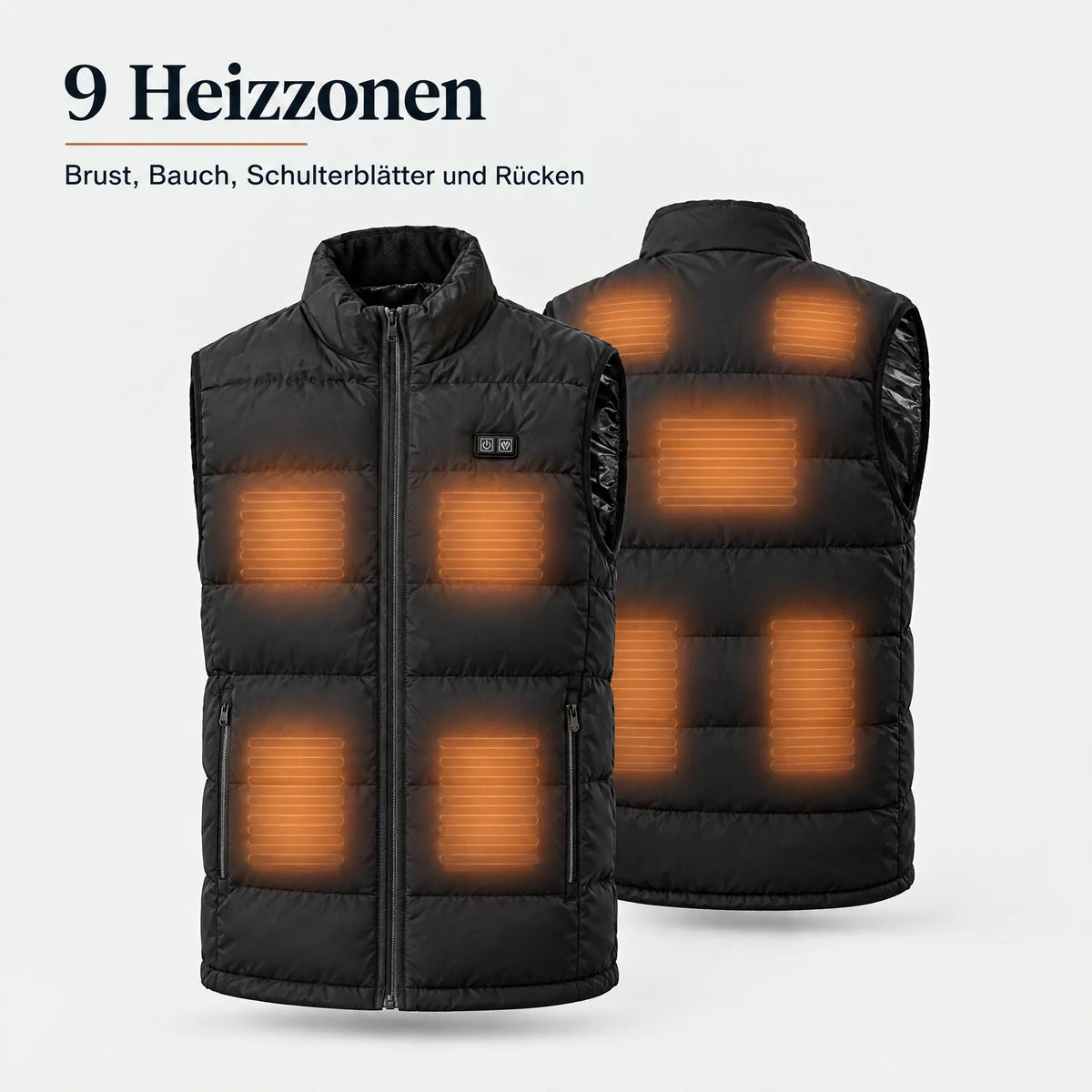 Heated Vest with 9 Heating Zones