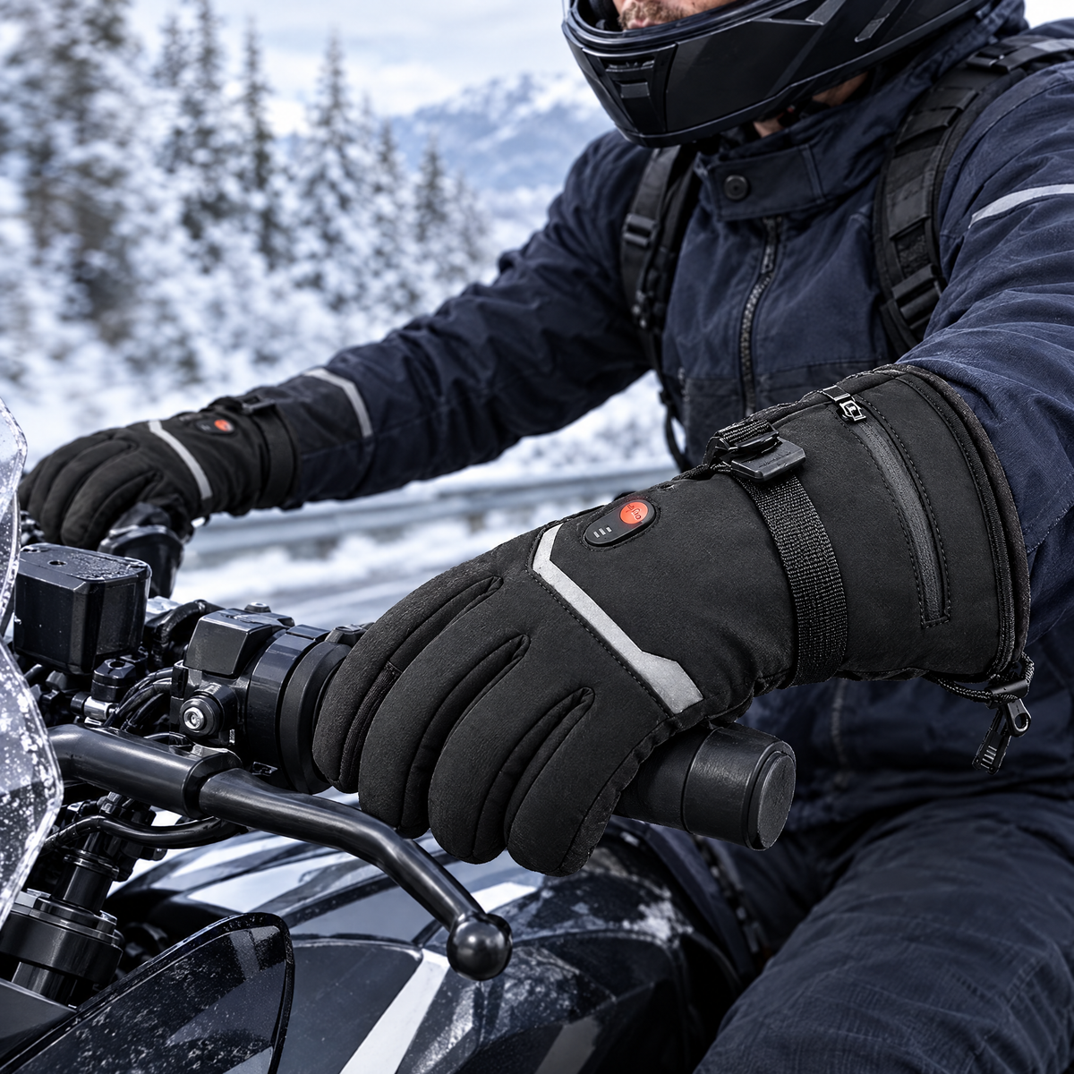 Heated Motorcycle Gloves in use