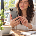 Slim Magnetic Power Bank in use