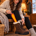 USB Heated Insoles in use