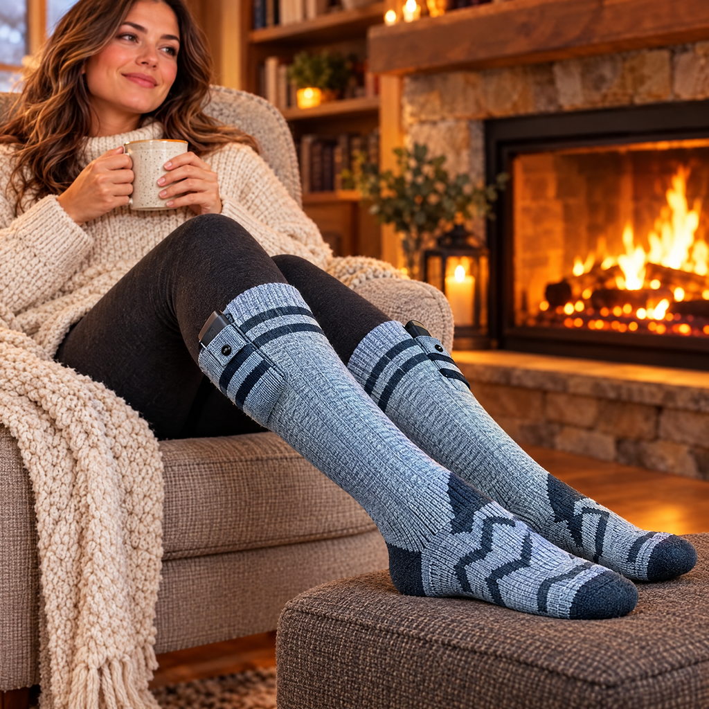 Heated Socks in use