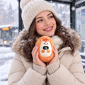 Plush Rechargeable Hand Warmer in use
