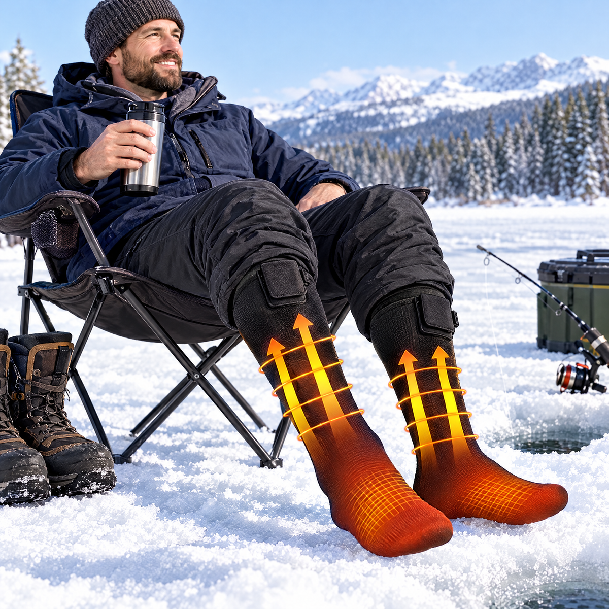 Heated Socks in use