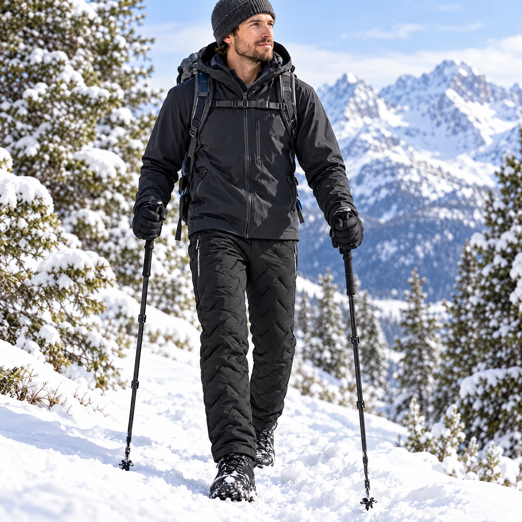 Heated Hiking Pants in use