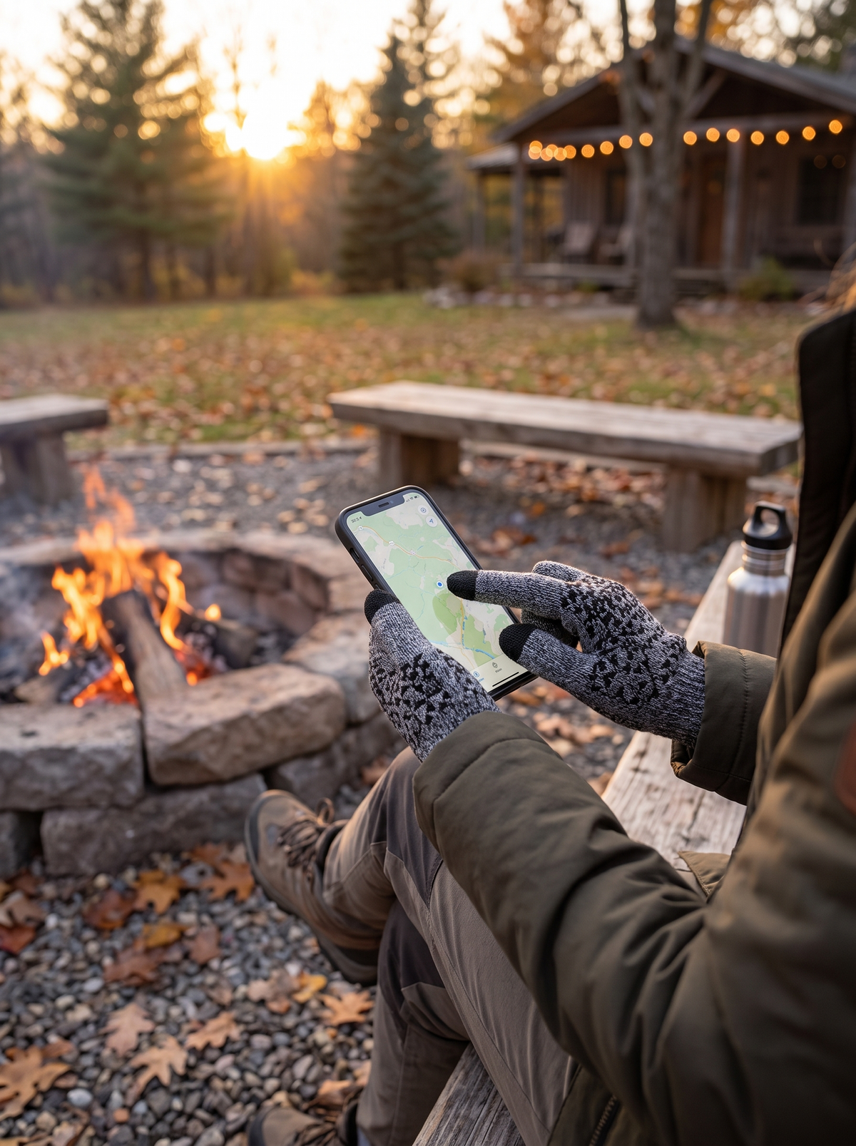 USB Heated Knit Touchscreen Gloves lifestyle image 2