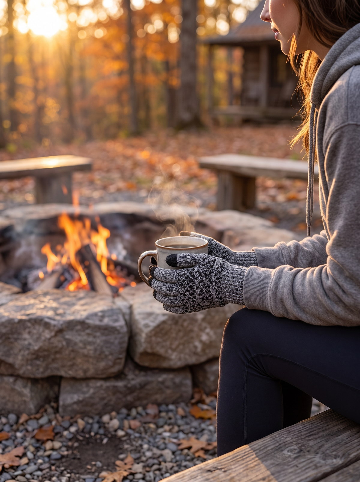 USB Heated Knit Touchscreen Gloves lifestyle image 1