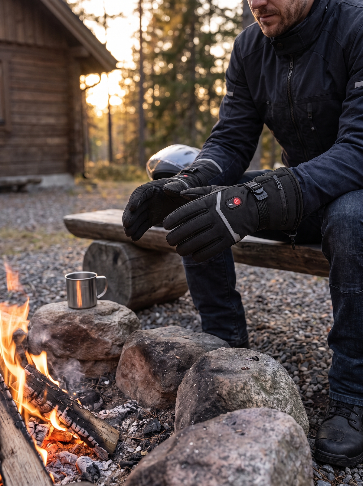 Heated Waterproof Motorcycle Gloves lifestyle image 1